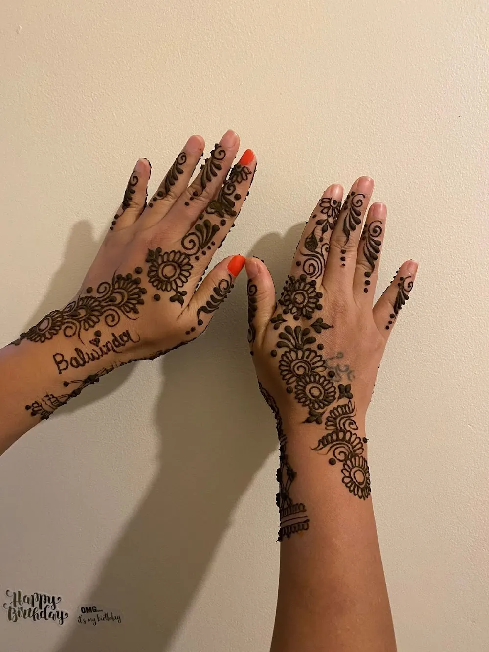 Mehendi on both hands